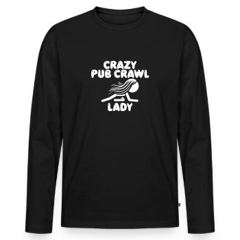 Tournée des bars, tournée des bars, tournée des bars, saut des chiots - T-shirt manches longues Premium bio Homme - noir - Devant - Nico (187cm)
