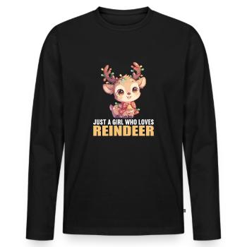 Reindeer Reindeer - Men's Premium Organic Long Sleeve Shirt - black - Front - Nico (187cm)