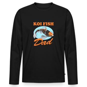 Koi Fish Dad Nishikigoi Fish Koi Gift - T-shirt manches longues Premium bio Homme - noir - Devant - Nico (187cm)