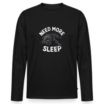 Need More Sleep Bulldog Illustration für - Männer Premium Bio Langarmshirt - Schwarz - Vorne - Nico (187cm)