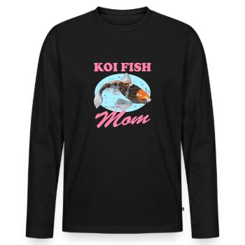 Poisson Koi Maman Koi Nishikigoi Cadeau - T-shirt manches longues Premium bio Homme - noir - Devant - Nico (187cm)