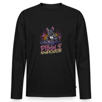 Pitbull Pitbulls Pibble Powerhouse - Männer Premium Bio Langarmshirt - Schwarz - Vorne - Nico (187cm)