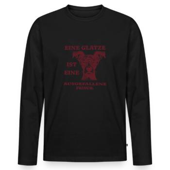 Baldness is an unusual hairstyle - Men's Premium Organic Long Sleeve Shirt - black - Front - Nico (187cm)