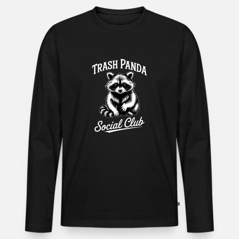 Waschbär - Männer Premium Bio Langarmshirt - Schwarz