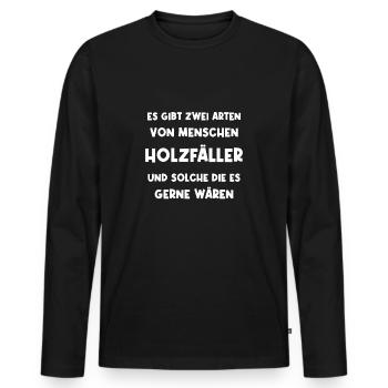 Bûcheron Bois Forester Forester - T-shirt manches longues Premium bio Homme - noir - Devant - Nico (187cm)