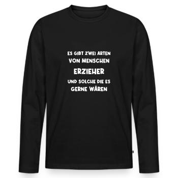 Educator Kindergarten Daycare Center Education - Men's Premium Organic Long Sleeve Shirt - black - Front - Nico (187cm)