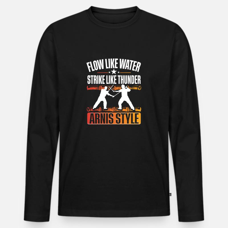 Escrima Arnis Kampfsport - Männer Premium Bio Langarmshirt - Schwarz