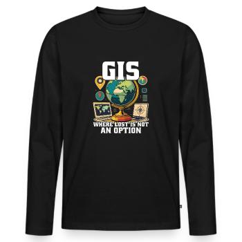 Geographic Information Systems - Men's Premium Organic Long Sleeve Shirt - black - Front - Nico (187cm)