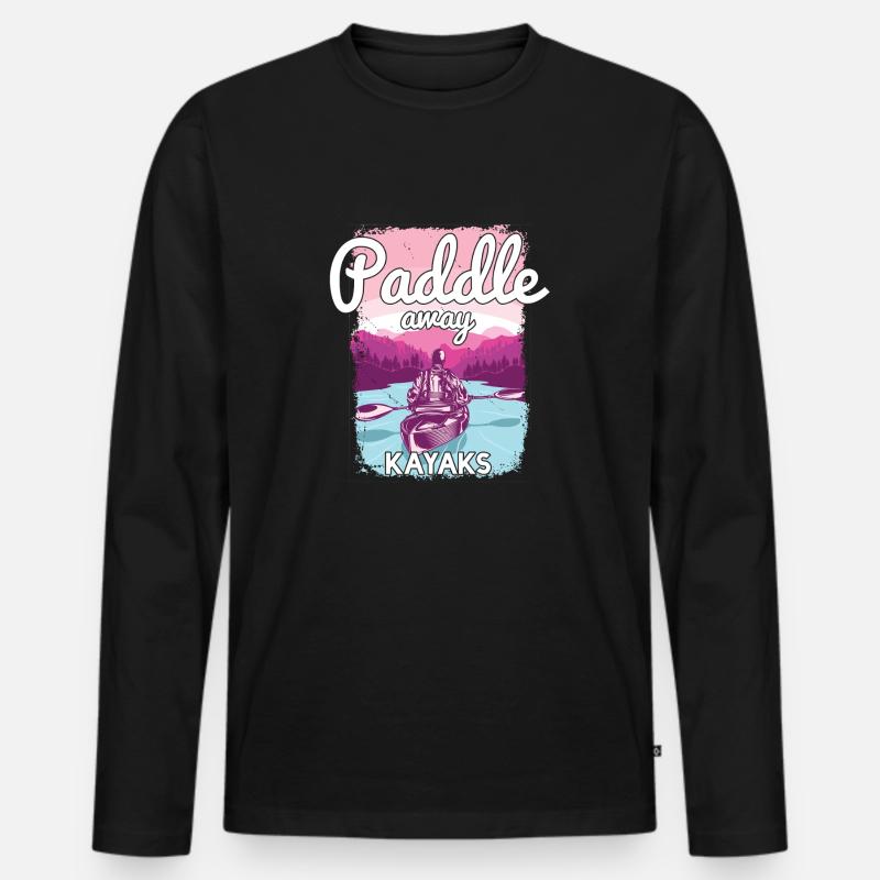 Kajakfahren - Männer Premium Bio Langarmshirt - Schwarz