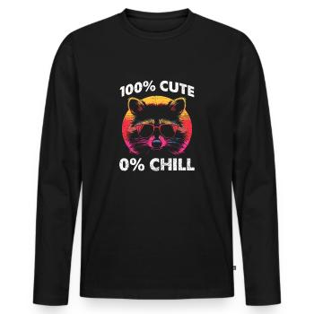 Lustige niedliche wilde Waschbär Meme - Männer Premium Bio Langarmshirt - Schwarz - Vorne - Nico (187cm)