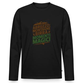 Abruzzo: Montagne Birra Momenti Magici - Men's Premium Organic Long Sleeve Shirt - black - Front - Nico (187cm)