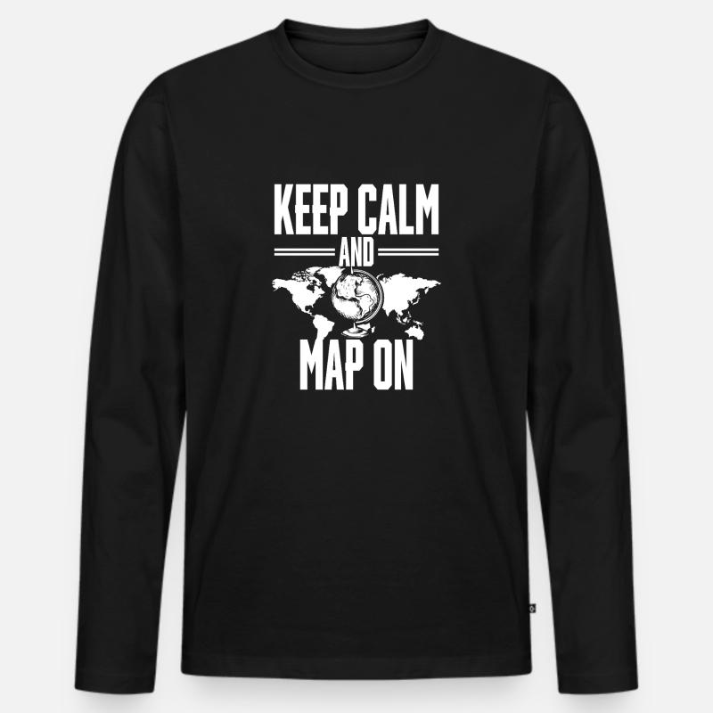 Geografische Informationssysteme Map On - Männer Premium Bio Langarmshirt - Schwarz