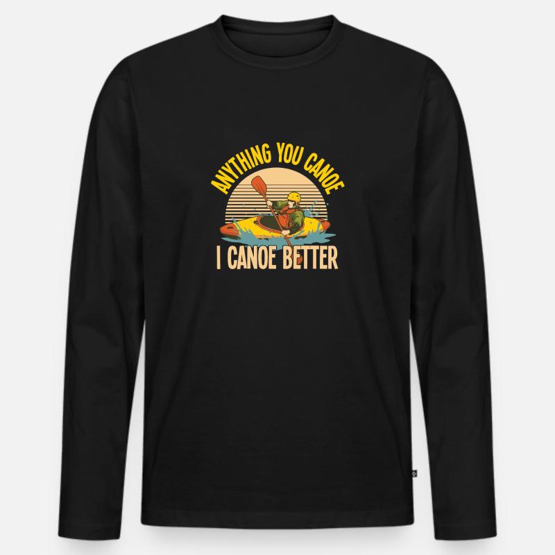 Kajakfahren - Männer Premium Bio Langarmshirt - Schwarz