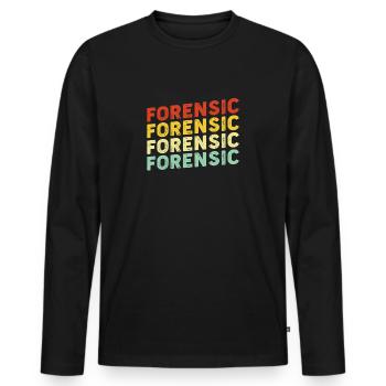 Lustige Forensik Retro Pathologe Forensik - Männer Premium Bio Langarmshirt - Schwarz - Vorne - Nico (187cm)