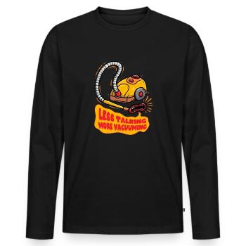 Vacuuming Household Less Talking More Vacuuming - Men's Premium Organic Long Sleeve Shirt - black - Front - Nico (187cm)