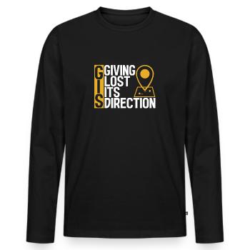 Geographic Information Systems - Men's Premium Organic Long Sleeve Shirt - black - Front - Nico (187cm)