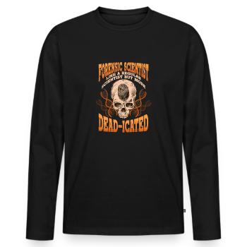 Forensik Forensiker Kriminologie Deadicated - Männer Premium Bio Langarmshirt - Schwarz - Vorne - Nico (187cm)
