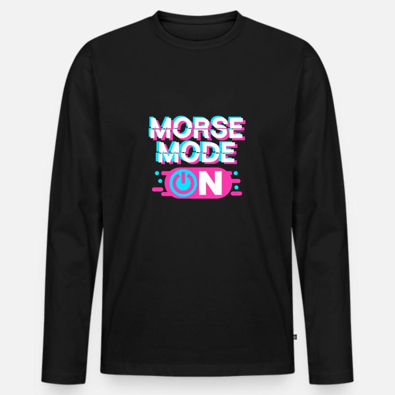 Morsecode, Morse, code Morse activé T-shirt manches longues Premium bio Homme