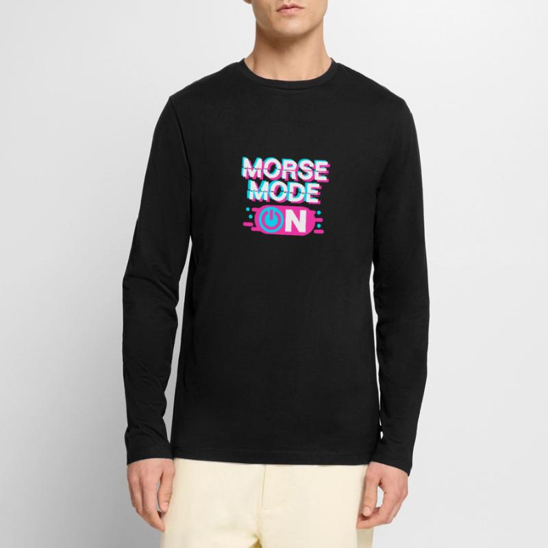 Morsecode Morse Code On Männer Premium Bio Langarmshirt
