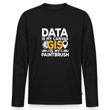 Geographic Information Systems - Men's Premium Organic Long Sleeve Shirt - black - Front - Nico (187cm)