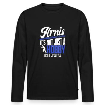 Escrima Arnis It's Not Just A Hobby - Men's Premium Organic Long Sleeve Shirt - black - Front - Nico (187cm)