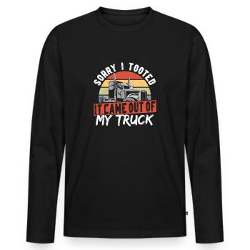 Chauffeur de camion Camion Camion - T-shirt manches longues Premium bio Homme - noir - Devant - Nico (187cm)