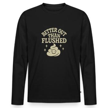 Komposttoilette Life Eco Humor Off Grid Badezimmer - Männer Premium Bio Langarmshirt - Schwarz - Vorne - Nico (187cm)