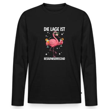 The situation is drunkenness - Men's Premium Organic Long Sleeve Shirt - black - Front - Nico (187cm)