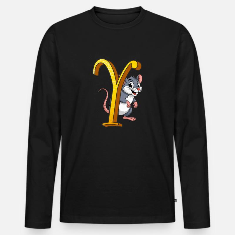 BUCHSTABE Y - Männer Premium Bio Langarmshirt - Schwarz