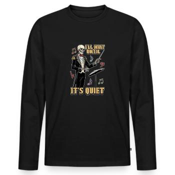 Music Director I'll Wait Until It's Choir Director - Men's Premium Organic Long Sleeve Shirt - black - Front - Nico (187cm)