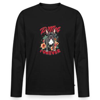 Pitbull Pitbulls Pitties Forever - Men's Premium Organic Long Sleeve Shirt - black - Front - Nico (187cm)