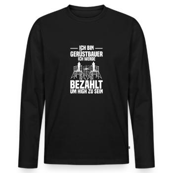 Échafaudage Artisans Ouvriers du bâtiment Tuyaux Échafaudage - T-shirt manches longues Premium bio Homme - noir - Devant - Nico (187cm)