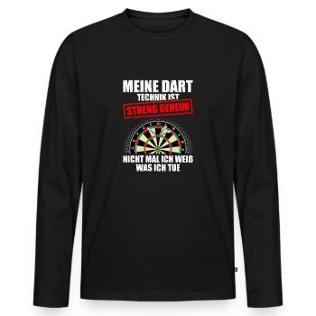 Darts Player Darts My Darts Technique - Men's Premium Organic Long Sleeve Shirt - black - Front - Nico (187cm)