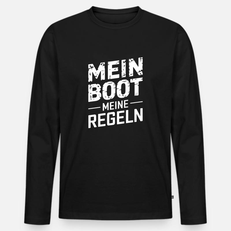 Mein Boot Meine Regeln - Männer Premium Bio Langarmshirt - Schwarz