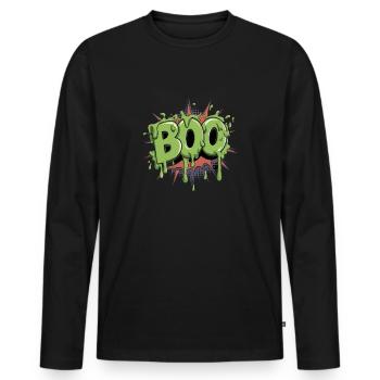 Spooky Boo for Halloween fans - Men's Premium Organic Long Sleeve Shirt - black - Front - Nico (187cm)