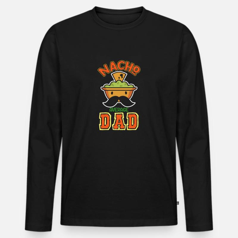 Nacho Average Dad Lustiger Spruch - Männer Premium Bio Langarmshirt - Schwarz