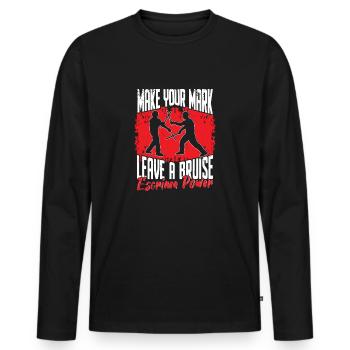 Escrima Power Arnis Martial Arts - Men's Premium Organic Long Sleeve Shirt - black - Front - Nico (187cm)
