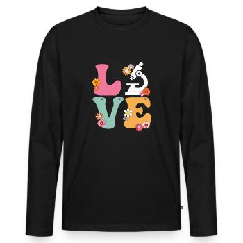 Liebe Medizinischer Laborwissenschaftler Boho Regenbogen MLS - Männer Premium Bio Langarmshirt - Schwarz - Vorne - Nico (187cm)