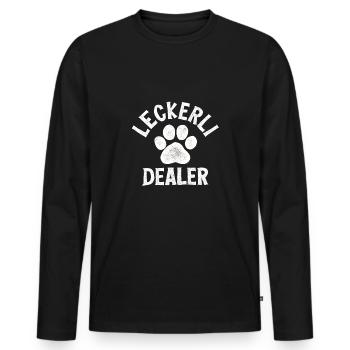 Hundebesitzer lustiger Spruch Hund Geschenk Idee - Männer Premium Bio Langarmshirt - Schwarz - Vorne - Nico (187cm)