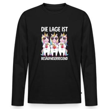 La situation est l’ivresse - T-shirt manches longues Premium bio Homme - noir - Devant - Nico (187cm)