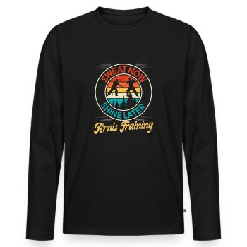 Escrima Arnis Martial Arts - Men's Premium Organic Long Sleeve Shirt - black - Front - Nico (187cm)