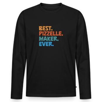 Pizzelle Waffle - Italian Waffles - Men's Premium Organic Long Sleeve Shirt - black - Front - Nico (187cm)