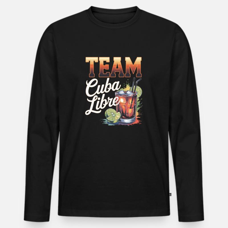 Cocktail Barkeeper Team Cuba Libre - Männer Premium Bio Langarmshirt - Schwarz