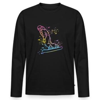 Snowboarder Snowboarding Snowboard - Men's Premium Organic Long Sleeve Shirt - black - Front - Nico (187cm)