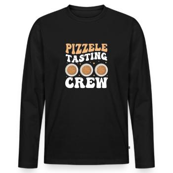 Pizzelle Waffle - Italian Waffles - Men's Premium Organic Long Sleeve Shirt - black - Front - Nico (187cm)