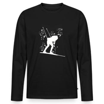 Biathlète Biathlon combiné nordique - T-shirt manches longues Premium bio Homme - noir - Devant - Nico (187cm)