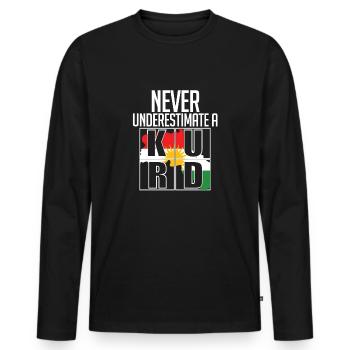 Kurdistan Kurde Kurden Never Underestimate A Kurd - Männer Premium Bio Langarmshirt - Schwarz - Vorne - Nico (187cm)