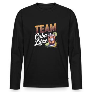 Cocktail Barkeeper Team Cuba Libre - Männer Premium Bio Langarmshirt - Schwarz - Vorne - Nico (187cm)