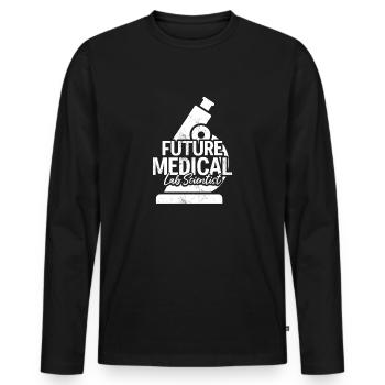 Futur scientifique de laboratoire médical Funny Med Lab - T-shirt manches longues Premium bio Homme - noir - Devant - Nico (187cm)