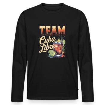 Cocktail Bartender Team Cuba Libre - T-shirt manches longues Premium bio Homme - noir - Devant - Nico (187cm)
